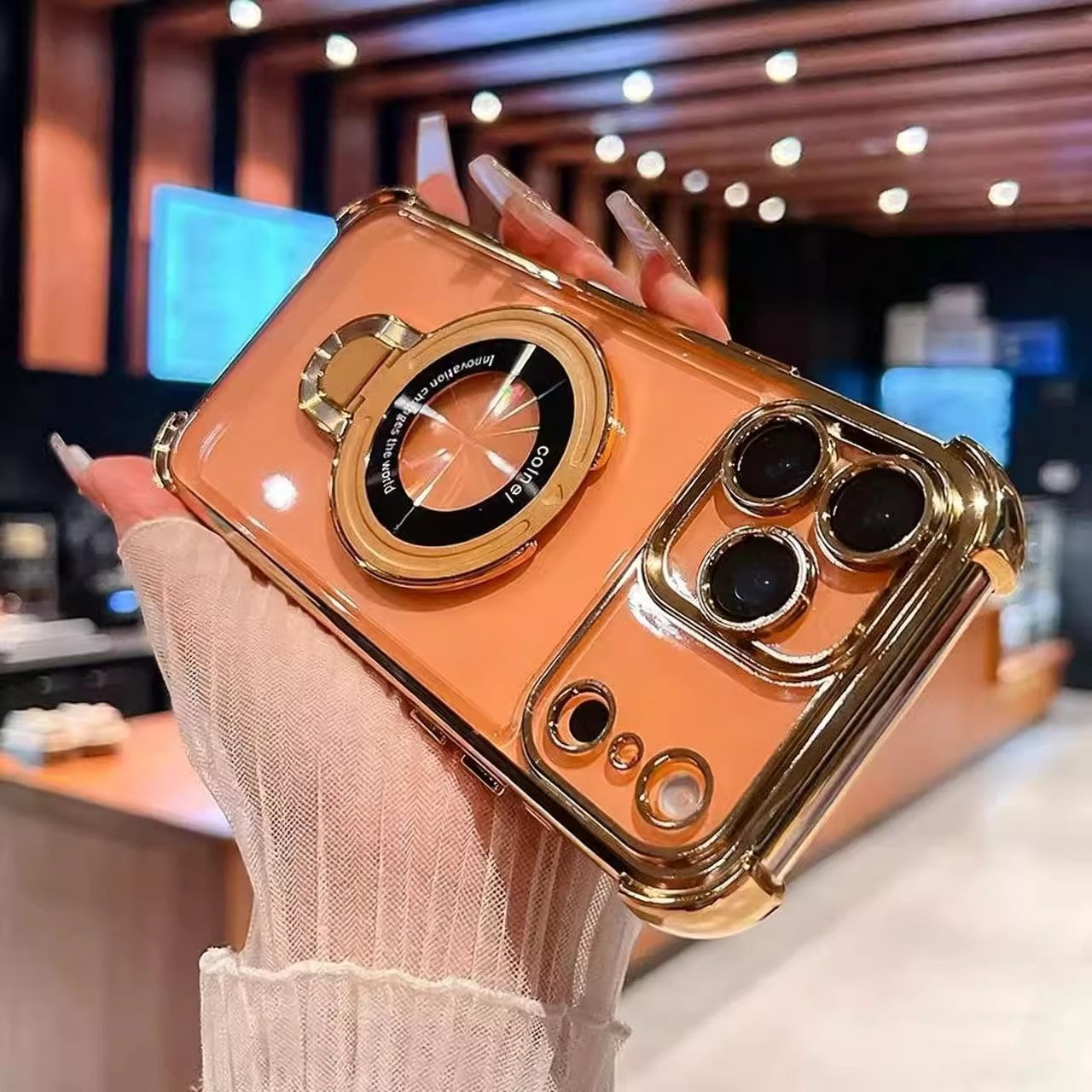 🔥New In Phone Case for iPhone 17 Series - Four Corners Air Cushion Anti-fall Case for iPhone with Invisible Ring Stand