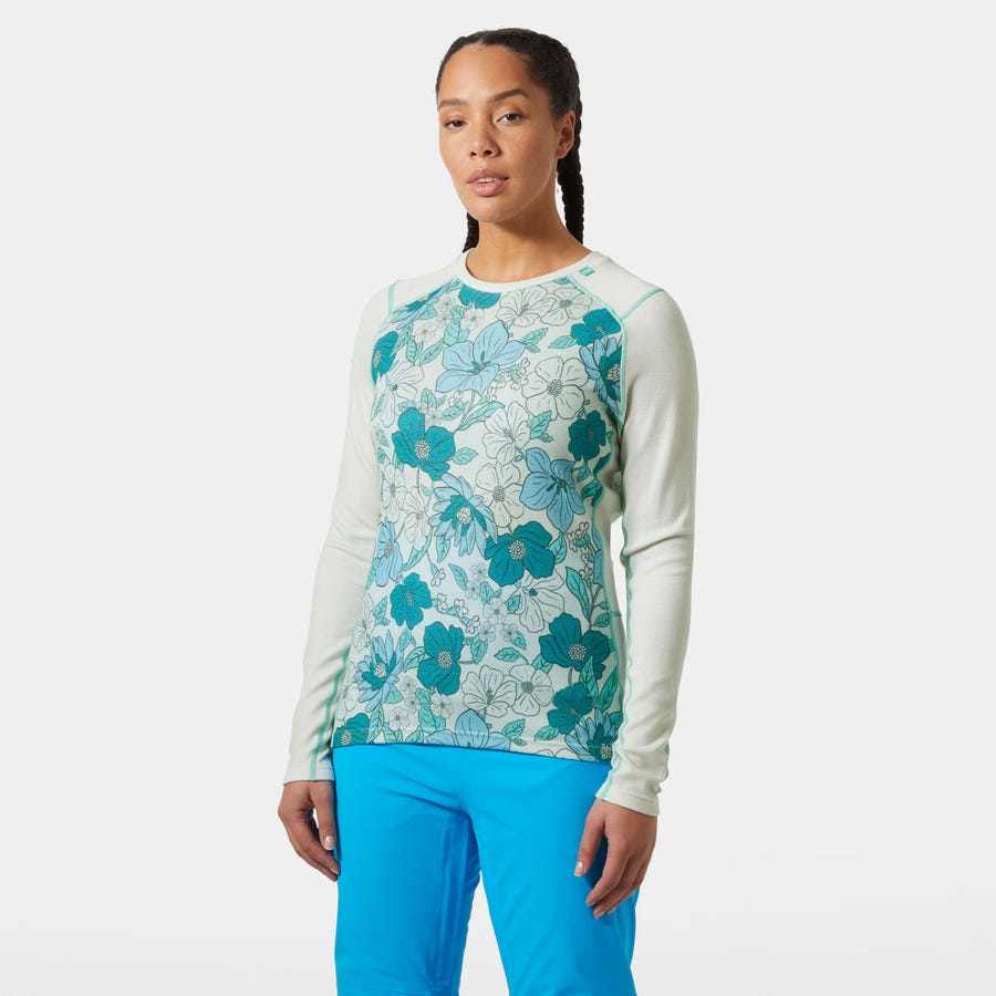 Women's LIFA Merino Midweight Graphic Long-Sleeve Crew Base Layer