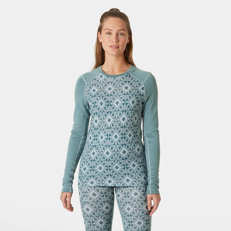 Women's LIFA Merino Midweight Graphic Long-Sleeve Crew Base Layer