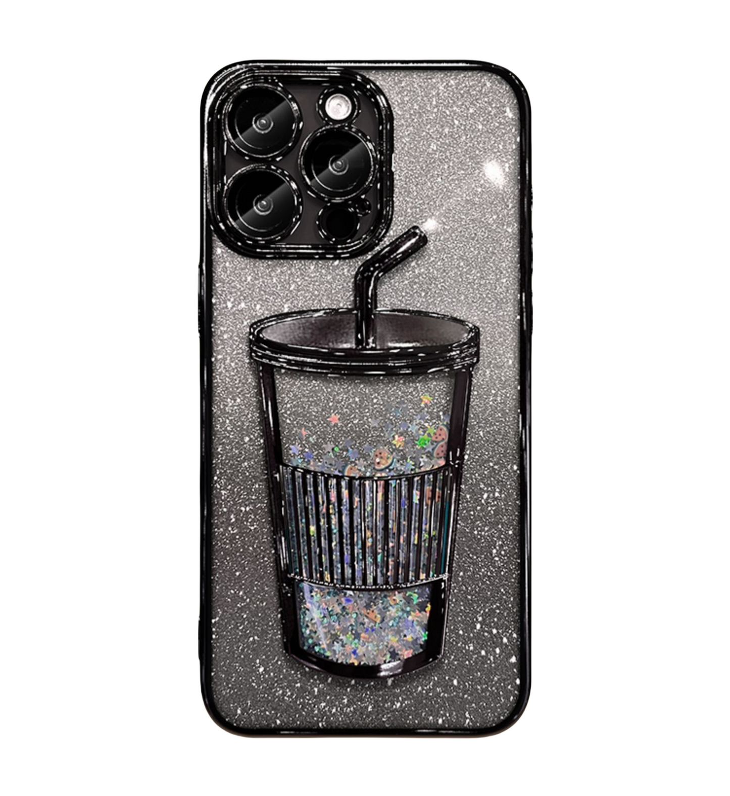 Glitter quicksand milk tea cup mobile iPhone case