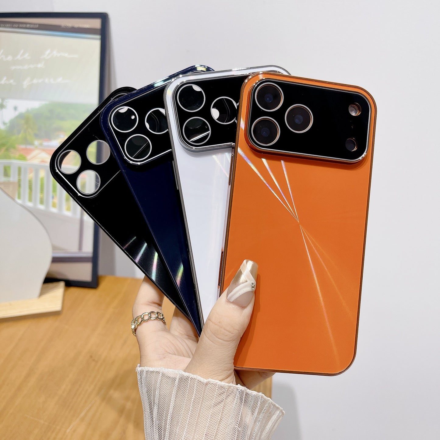 Electroplating Laser Square Mobile Phone Case Suitable for iPhone Series